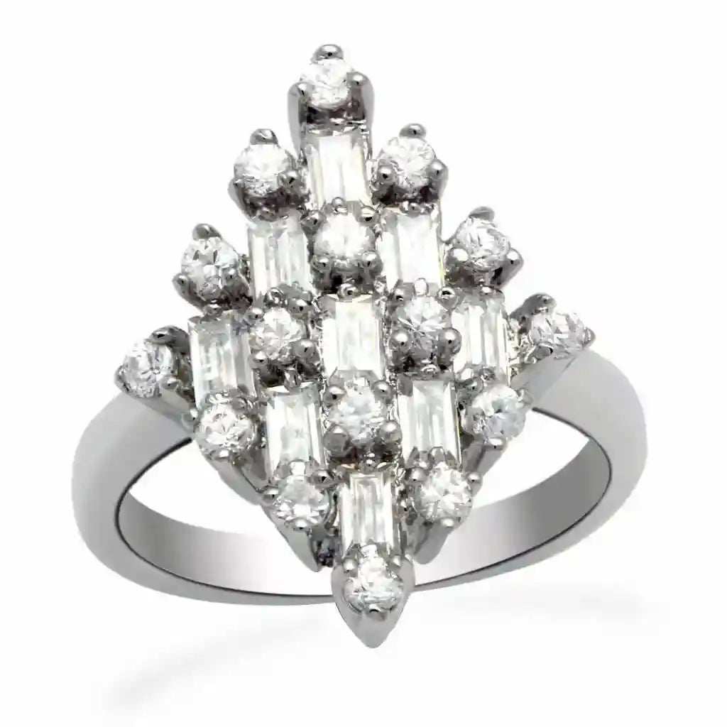 Clear CZ Rhodium Ring - AuriJewel