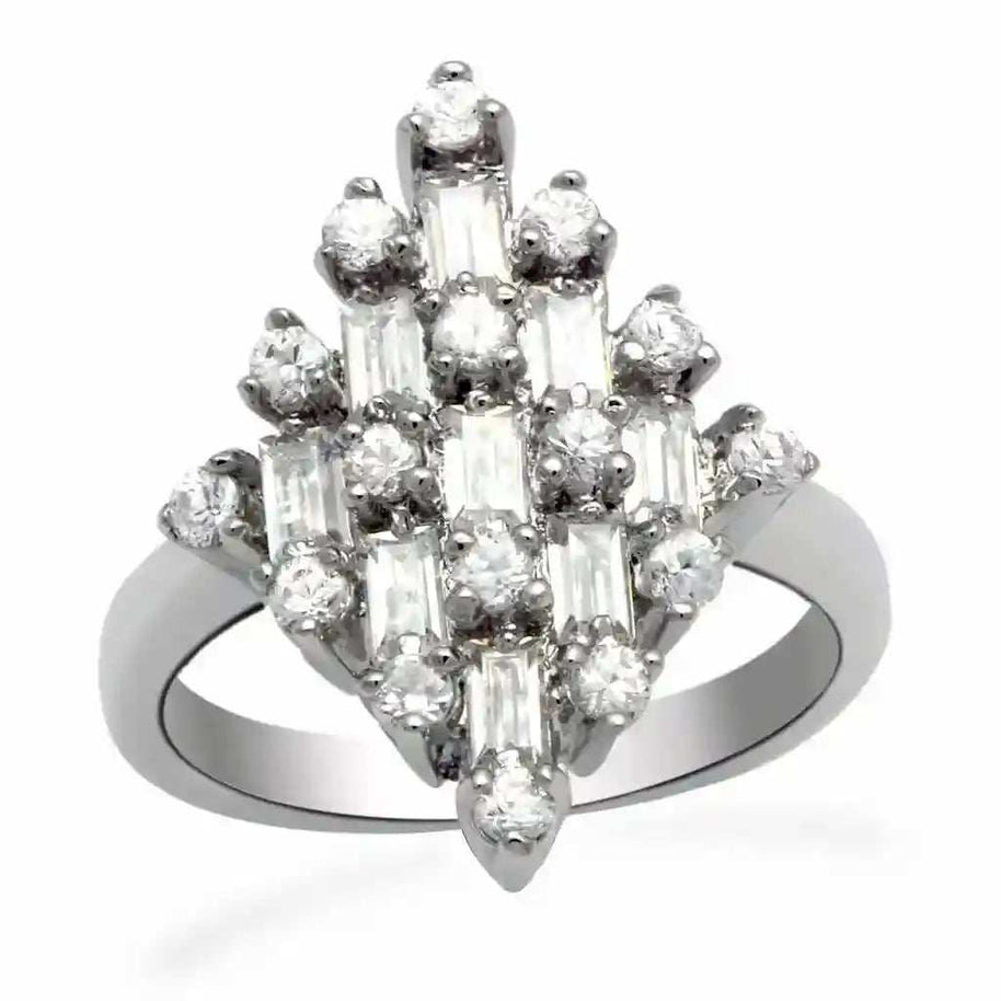 Clear CZ Rhodium Ring - AuriJewel