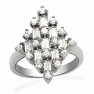 Clear CZ Rhodium Ring - AuriJewel
