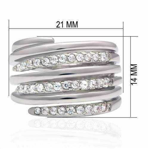 Clear CZ Rhodium Ring - AuriJewel