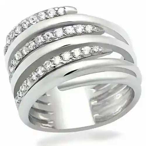 Clear CZ Rhodium Ring - AuriJewel