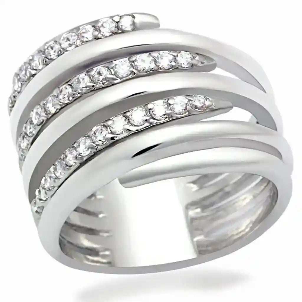 Clear CZ Rhodium Ring - AuriJewel