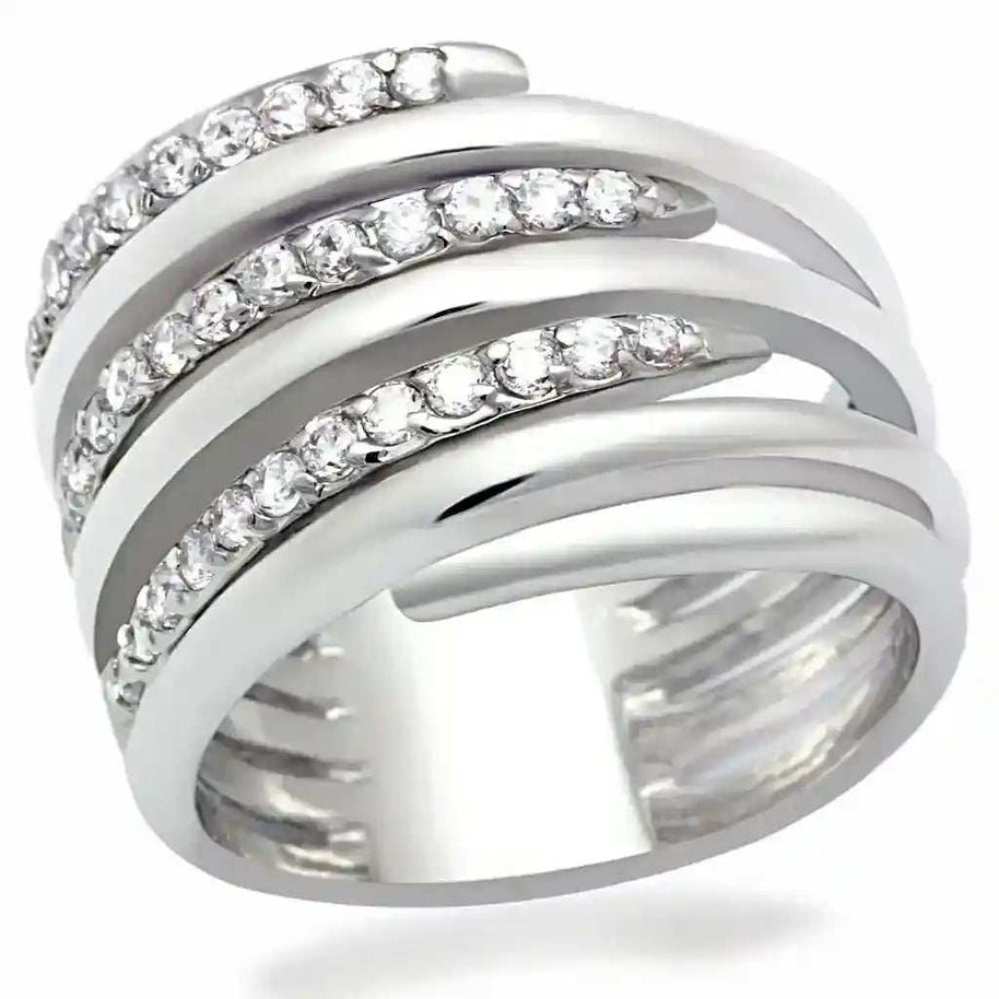 Clear CZ Rhodium Ring - AuriJewel