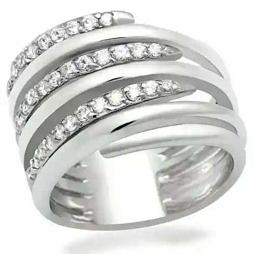 Clear CZ Rhodium Ring - AuriJewel