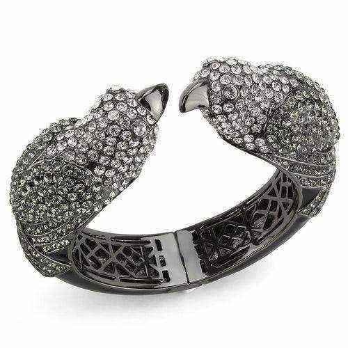 Ruthenium Crystal Multi-Color Bangle with sparkling crystals and tarnish-resistant brass design