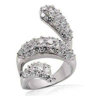 Clear CZ Sterling Ring with sparkling cubic zirconia and rhodium-plated 925 silver band