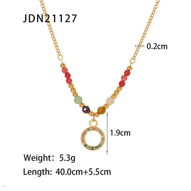 Rings Pendants Stone Necklace - AuriJewel - 0