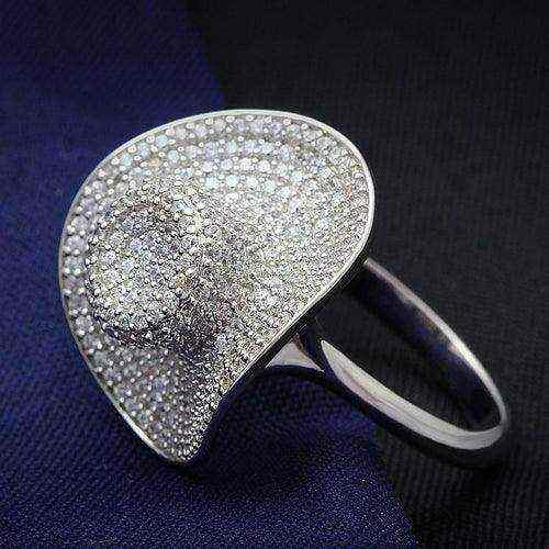 Clear CZ sterling ring with AAA-grade cubic zirconia and polished 925 silver band