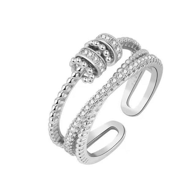 Turnable Anxiety Rings With Bead Relieve Stress Rings For Women Men Jewelry - AuriJewel - 4